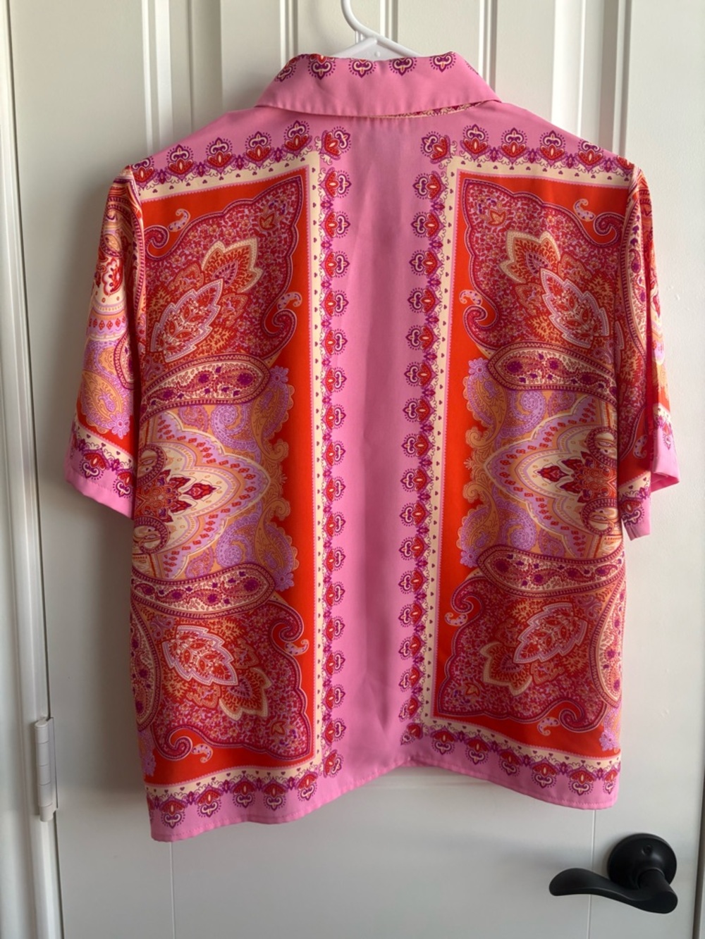 RACHEL Rachel Roy Pink Paisley Button/Wide-Leg Two-Piece Set - Picture 4 of 7